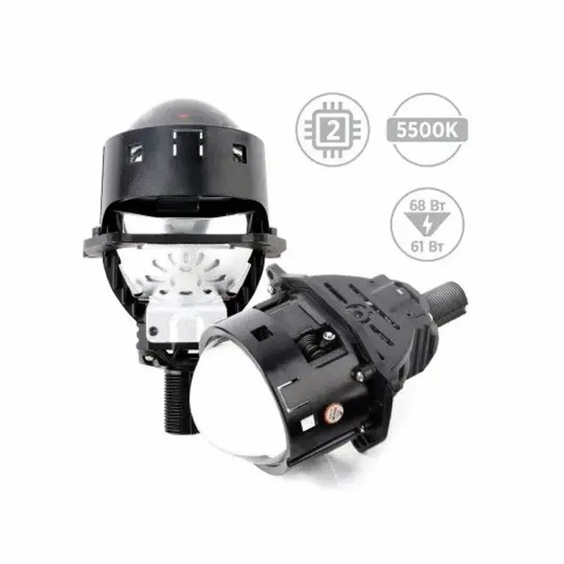 Світловий пучок після встановлення Bi-LED лінз у фари Mercedes-Benz у Львові — чітка світлотіньова межа